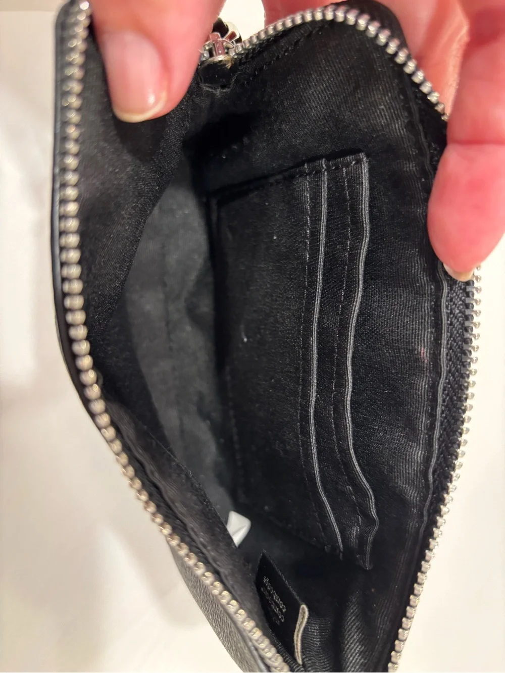 Coach Black Signature Pattern Wristlet with Leather Strap